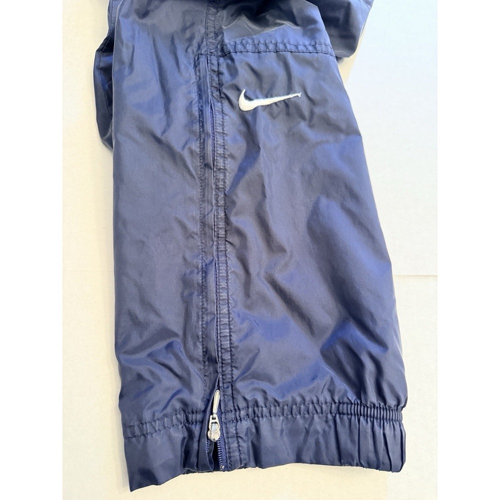 Vintage 90s Nike Windbreaker Track Pants Men's Size M Navy Blue Ankle Zip Nylon - Picture 11 of 13